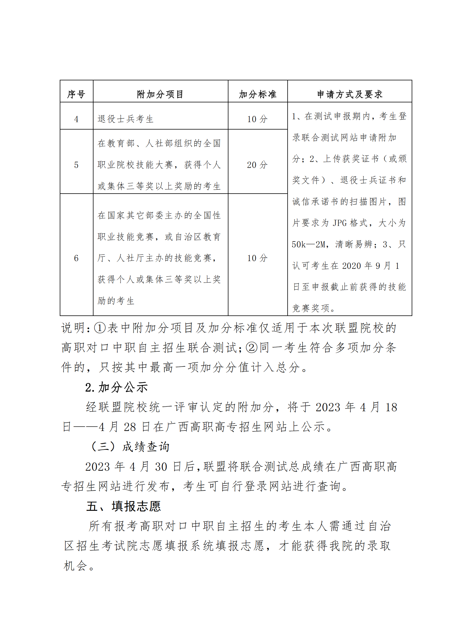 高职对口中职自主招生填报志愿