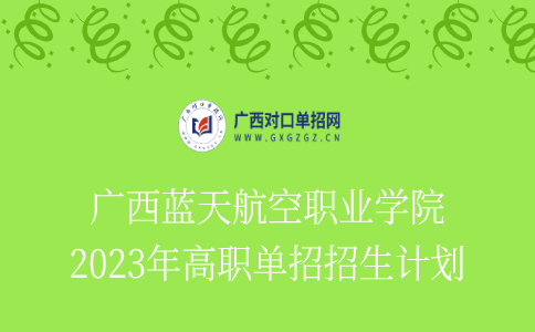 广西蓝天航空职业学院2023年高职单招招生计划