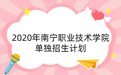 2020年南宁职业技术学院单独招生计划