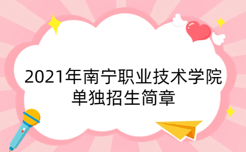 2021年南宁职业技术学院单独招生简章