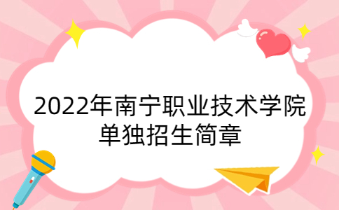 2022年南宁职业技术学院单独招生简章