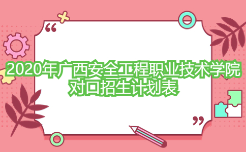 2020年广西安全工程职业技术学院对口招生计划