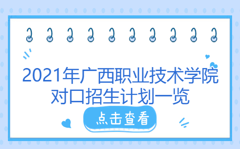 2021年广西职业技术学院对口招生计划