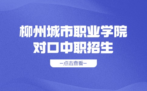 柳州城市职业学院对口中职招生