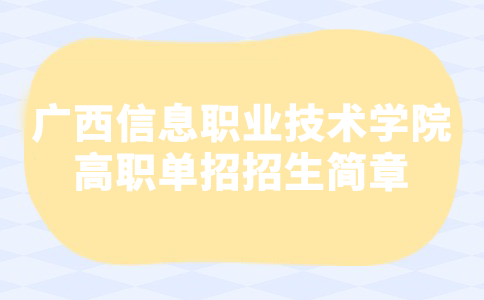 广西信息职业技术学院2024年高职单招招生简章