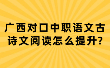 广西对口中职语文古诗文阅读怎么提升?